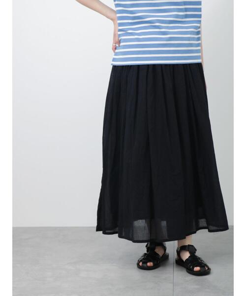 Samansa Mos2 blue(サマンサモスモスブルー)の「ボイルギャザースカート(スカート・レディース・シルバーグレー/イエロー/ブラック/ブルー・フリ-)」の14枚目の写真