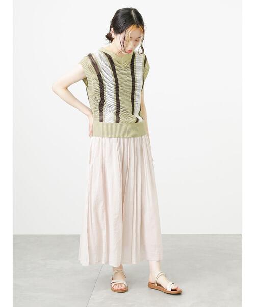 Samansa Mos2 blue(サマンサモスモスブルー)の「ボイルギャザースカート(スカート・レディース・シルバーグレー/イエロー/ブラック/ブルー・フリ-)」の15枚目の写真