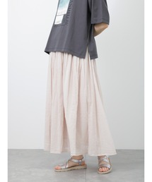 Samansa Mos2 blue | ボイルギャザースカート(スカート)