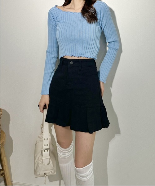 Silly(シリー)の「デニムプリーツミニスカート(デニムスカート・レディース・グレー/チャコールグレー/ブラック・SMALL/MEDIUM/LARGE)」の11枚目の写真