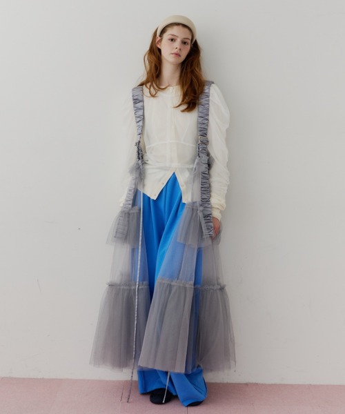 シースルーボリュームチュールデザインジレ(ベスト)|J1U by LA シースルーボリュームチュールデザインジレ(ベスト)|J1U by LA