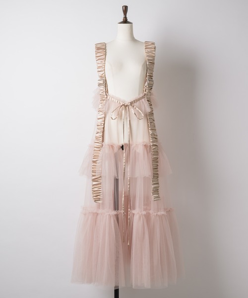 J1U by LA BELLE ETUDE（ジユウバイラベルエチュード）の「シースルーボリュームチュールデザインジレ（ベスト・レディース・ライトパープル/ブラック/ホワイト/ベージュ/サックスブルー/ピンク/ライトブルー・FREE）」の17枚目の写真