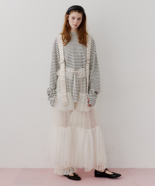 LA BELLE ETUDE シースルーボリュームチュールデザインジレ シースルーボリュームチュールデザインジレ（ベスト）｜J1U by LA