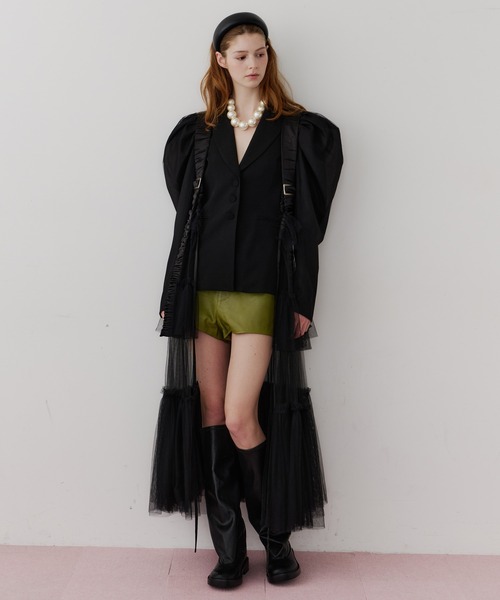 シースルーボリュームチュールデザインジレ（ベスト）｜J1U by LA