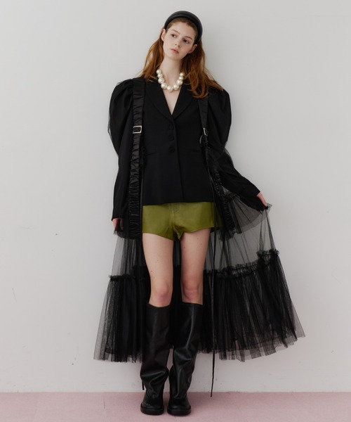 ★完売品★LA BELLE ETUDE　シースルーボリュームチュールデザインジレ シースルーボリュームチュールデザインジレ（ベスト）｜J1U by LA