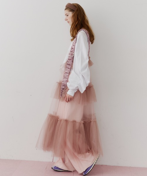 シースルーボリュームチュールデザインジレ（ベスト）｜J1U by LA