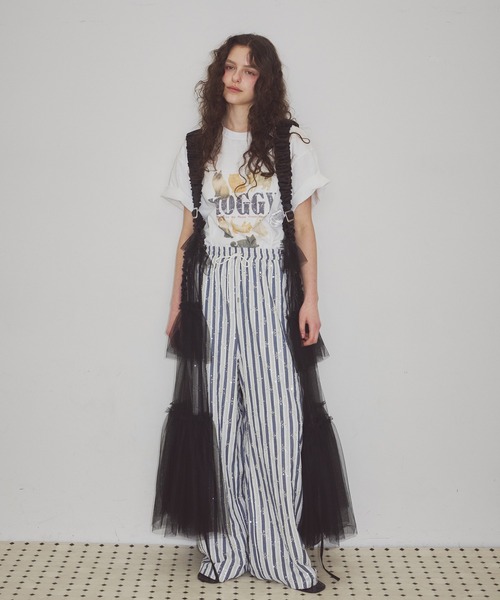 シースルーボリュームチュールデザインジレ（ベスト）｜J1U by LA