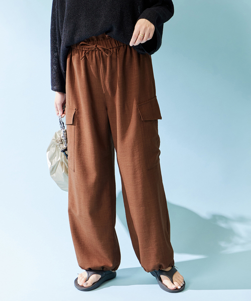 JOURNAL STANDARD(ジャーナルスタンダード)の「【&FUNCTION】リネンライクカーゴパンツ(カーゴパンツ・レディース・ホワイト/ブラウン/チャコールグレー・36/38)」の3枚目の写真