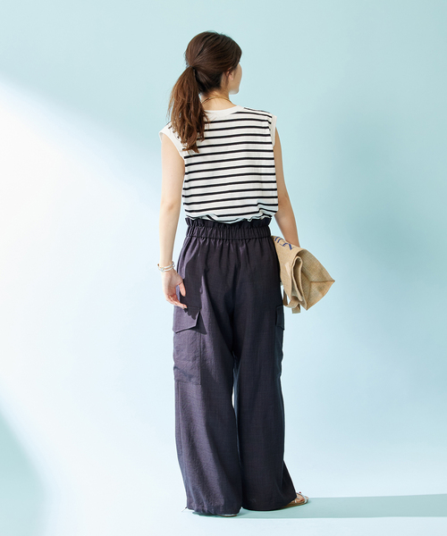 JOURNAL STANDARD(ジャーナルスタンダード)の「【&FUNCTION】リネンライクカーゴパンツ(カーゴパンツ・レディース・ホワイト/ブラウン/チャコールグレー・36/38)」の6枚目の写真