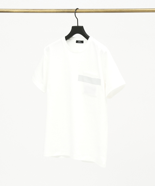 5351 POUR LES HOMMES（ゴーサンゴーイチプールオム）の「ラインプリント 半袖 ポケットTシャツ（Tシャツ/カットソー・メンズ・グレイッシュベージュ/ブラック/ホワイト・44/48/46）」の2枚目の写真