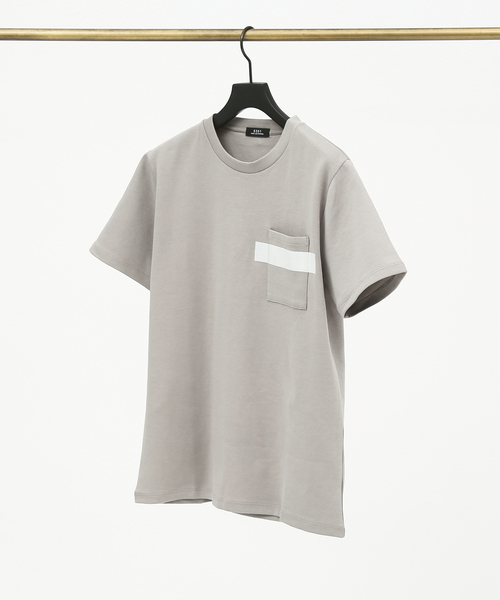 5351 POUR LES HOMMES（ゴーサンゴーイチプールオム）の「ラインプリント 半袖 ポケットTシャツ（Tシャツ/カットソー・メンズ・グレイッシュベージュ/ブラック/ホワイト・44/48/46）」の3枚目の写真