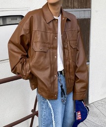 HOLY IN CODE（ホーリーインコード）の「HOLY IN CODE No.9797 thinsulate leather trucker JP（ライダースジャケット・メンズ）」