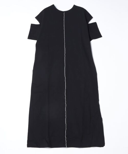 DROIT BELLO（ドロイトベロ）の「DROIT BELLO(ドロイトベロ) 袖スリットカットソーワンピース（ワンピース・レディース・ブラック/カーキ・F）」の3枚目の写真