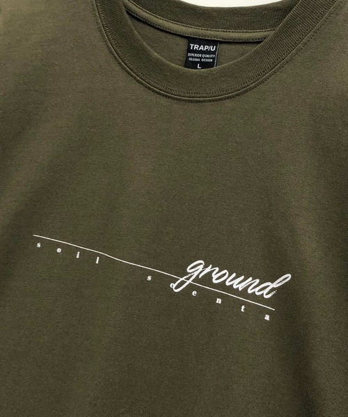 TRAP/U (トラップユー)の「コットン天竺 / メッセージロゴプリント クルーネックTシャツ(半袖)(Tシャツ/カットソー・メンズ・ホワイト/ブラック/オリーブ・M/L)」の10枚目の写真