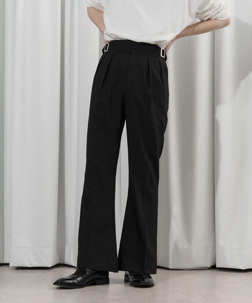 Adoon plain(アドーンプレーン)の「【Adoon plain】グルカフレアパンツ(セットアップ対応)(その他パンツ・メンズ・ブラック/グレー・SMALL/MEDIUM/LARGE)」の2枚目の写真