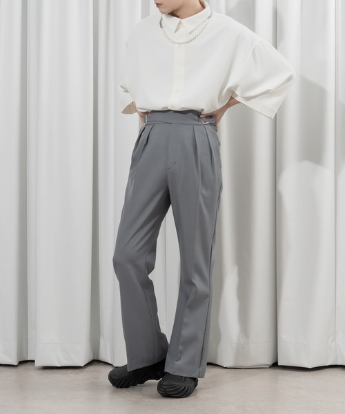 Adoon plain(アドーンプレーン)の「【Adoon plain】グルカフレアパンツ(セットアップ対応)(その他パンツ・メンズ・ブラック/グレー・SMALL/MEDIUM/LARGE)」の9枚目の写真