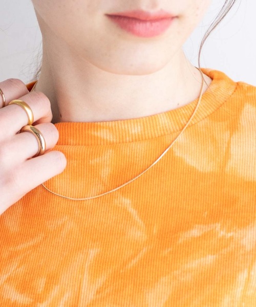 WEGO（ウィゴー）の「WEGO/タイダイリブT（Tシャツ/カットソー・レディース・ブラック/パープル/オレンジ・FREE）」の7枚目の写真