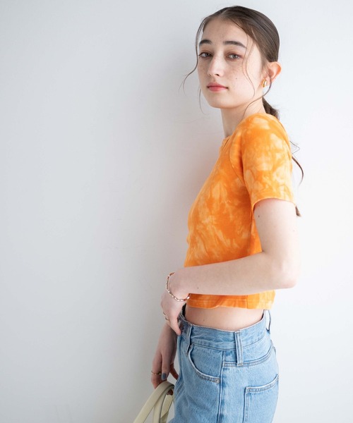 WEGO（ウィゴー）の「WEGO/タイダイリブT（Tシャツ/カットソー・レディース・ブラック/パープル/オレンジ・FREE）」の20枚目の写真