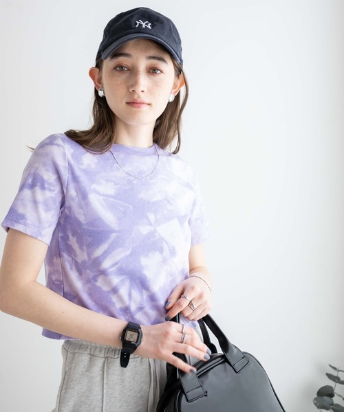 WEGO（ウィゴー）の「WEGO/タイダイリブT（Tシャツ/カットソー・レディース・ブラック/パープル/オレンジ・FREE）」の15枚目の写真