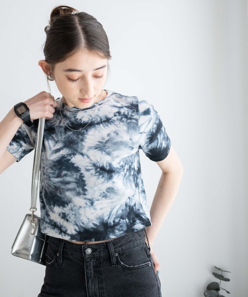 WEGO（ウィゴー）の「WEGO/タイダイリブT（Tシャツ/カットソー・レディース・ブラック/パープル/オレンジ・FREE）」の12枚目の写真