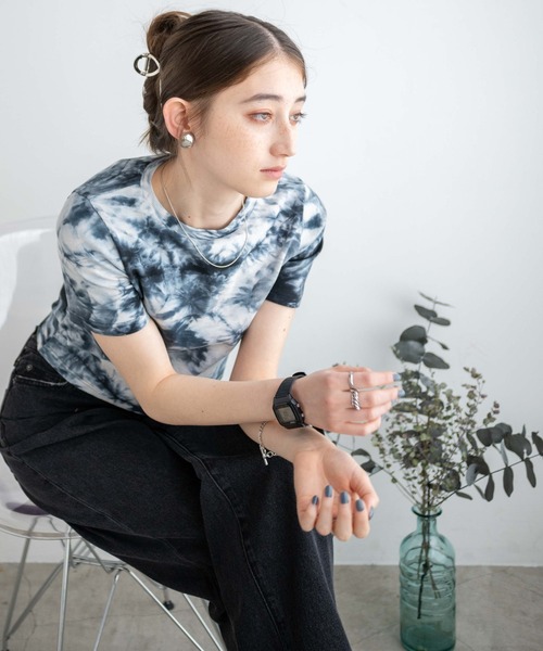 WEGO（ウィゴー）の「WEGO/タイダイリブT（Tシャツ/カットソー・レディース・ブラック/パープル/オレンジ・FREE）」の13枚目の写真