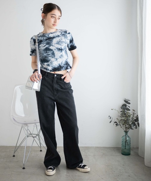 WEGO（ウィゴー）の「WEGO/タイダイリブT（Tシャツ/カットソー・レディース・ブラック/パープル/オレンジ・FREE）」の14枚目の写真