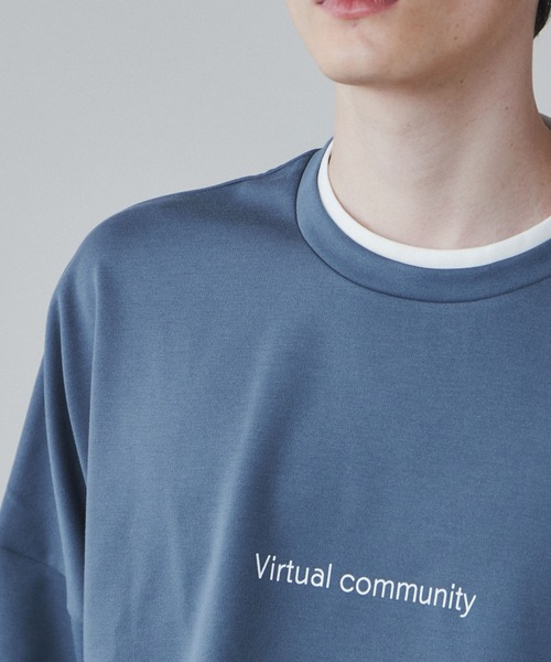 LUCY（ルーシー）の「LUCY/ポンチレイヤードプルオーバー（Tシャツ/カットソー・メンズ・ブルー/ブラック/ホワイト・MEDIUM/LARGE）」の7枚目の写真