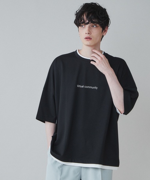 LUCY（ルーシー）の「LUCY/ポンチレイヤードプルオーバー（Tシャツ/カットソー・メンズ・ブルー/ブラック/ホワイト・MEDIUM/LARGE）」の17枚目の写真