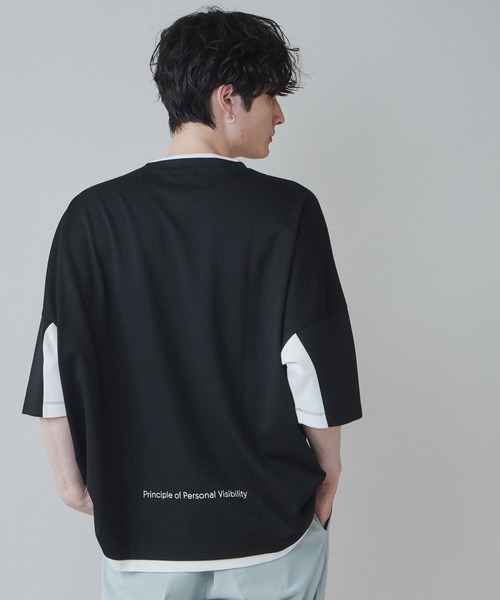 LUCY（ルーシー）の「LUCY/ポンチレイヤードプルオーバー（Tシャツ/カットソー・メンズ・ブルー/ブラック/ホワイト・MEDIUM/LARGE）」の18枚目の写真