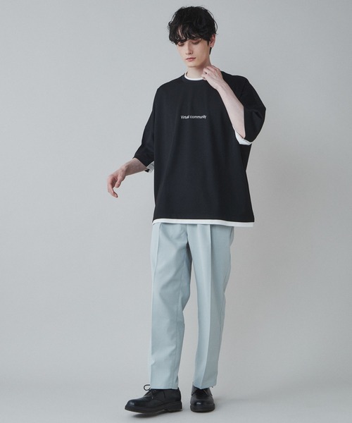 LUCY（ルーシー）の「LUCY/ポンチレイヤードプルオーバー（Tシャツ/カットソー・メンズ・ブルー/ブラック/ホワイト・MEDIUM/LARGE）」の19枚目の写真