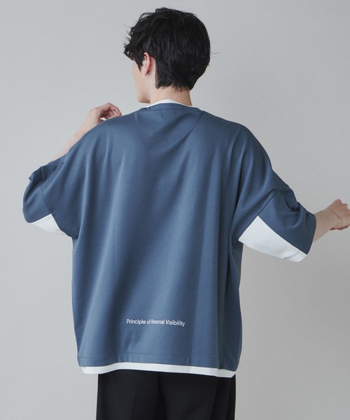 LUCY（ルーシー）の「LUCY/ポンチレイヤードプルオーバー（Tシャツ/カットソー・メンズ・ブルー/ブラック/ホワイト・MEDIUM/LARGE）」の21枚目の写真