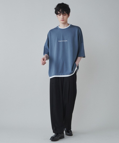 tシャツ レイヤードプルオーバー レディース FREAK'S STORE tシャツ 限定展開 シアー ストライプ レイヤード