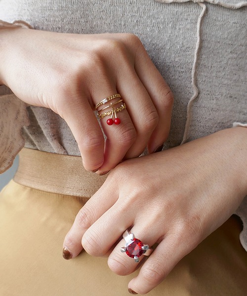 e.m.（イーエム）の「◇RED◇サンゴチェリーゴールドリング（リング