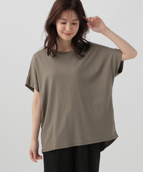 Elura（エルーラ）の「ひやっとタッチドルマンT（Tシャツ/カットソー・レディース・イエロー/ブラウン/ホワイト/ブラック/ピンクベージュ/グレー・LARGE/MEDIUM/SMALL）」の3枚目の写真