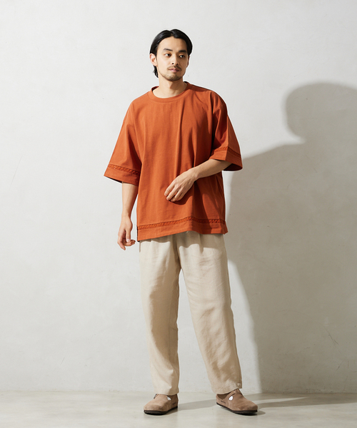 JOURNAL STANDARD relume（ジャーナルスタンダード　レリューム）の「レースラインTシャツ（Tシャツ/カットソー・メンズ・アイボリー/スモーク/サファリグリーン/ブラックミックス・MEDIUM/LARGE）」の12枚目の写真