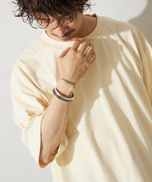 JOURNAL STANDARD relume（ジャーナルスタンダード　レリューム）の「レースラインTシャツ（Tシャツ/カットソー・メンズ・アイボリー/スモーク/サファリグリーン/ブラックミックス・MEDIUM/LARGE）」の13枚目の写真