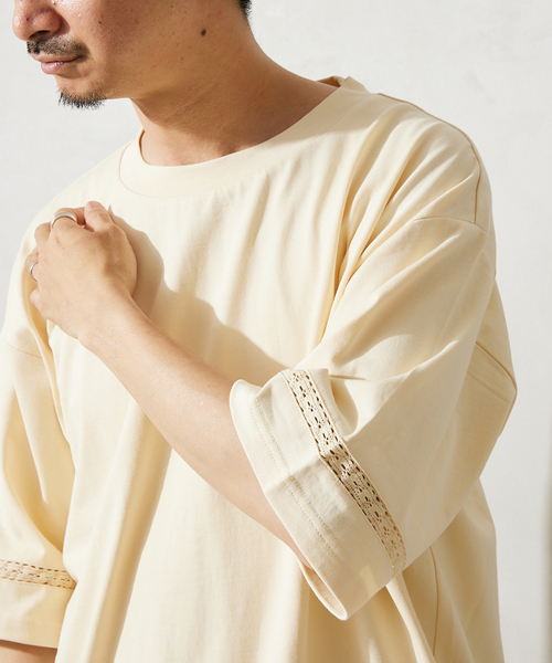 JOURNAL STANDARD relume（ジャーナルスタンダード　レリューム）の「レースラインTシャツ（Tシャツ/カットソー・メンズ・アイボリー/スモーク/サファリグリーン/ブラックミックス・MEDIUM/LARGE）」の21枚目の写真