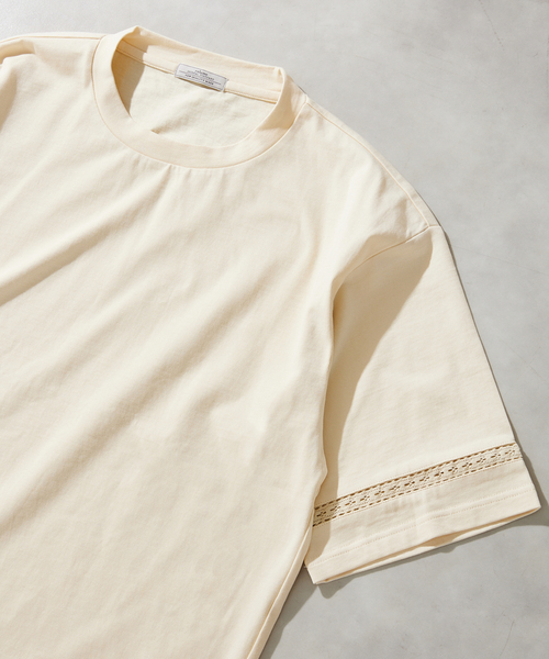 JOURNAL STANDARD relume（ジャーナルスタンダード　レリューム）の「レースラインTシャツ（Tシャツ/カットソー・メンズ・アイボリー/スモーク/サファリグリーン/ブラックミックス・MEDIUM/LARGE）」の6枚目の写真