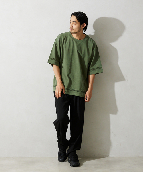 JOURNAL STANDARD relume（ジャーナルスタンダード　レリューム）の「レースラインTシャツ（Tシャツ/カットソー・メンズ・アイボリー/スモーク/サファリグリーン/ブラックミックス・MEDIUM/LARGE）」の18枚目の写真