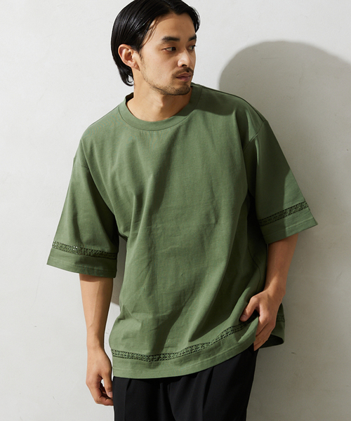 JOURNAL STANDARD relume（ジャーナルスタンダード　レリューム）の「レースラインTシャツ（Tシャツ/カットソー・メンズ・アイボリー/スモーク/サファリグリーン/ブラックミックス・MEDIUM/LARGE）」の22枚目の写真