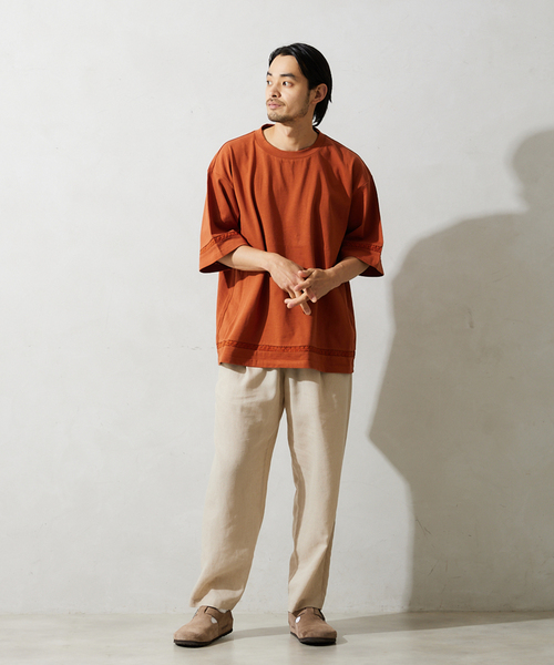 JOURNAL STANDARD relume（ジャーナルスタンダード　レリューム）の「レースラインTシャツ（Tシャツ/カットソー・メンズ・アイボリー/スモーク/サファリグリーン/ブラックミックス・MEDIUM/LARGE）」の7枚目の写真