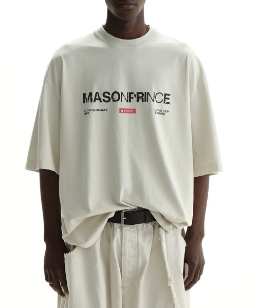 MASONPRINCE(メイソンプリンス)の「3カラー オーバーサイズ ロゴプリントTシャツ DT4147【MASONPRINCE】(Tシャツ/カットソー・メンズ・ブラック/ブルー/ホワイト・L/M/S)」の1枚目の写真