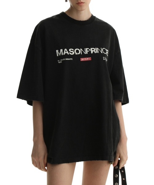 MASONPRINCE(メイソンプリンス)の「3カラー オーバーサイズ ロゴプリントTシャツ DT4147【MASONPRINCE】(Tシャツ/カットソー・メンズ・ブラック/ブルー/ホワイト・L/M/S)」の2枚目の写真