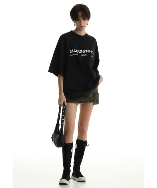 MASONPRINCE(メイソンプリンス)の「3カラー オーバーサイズ ロゴプリントTシャツ DT4147【MASONPRINCE】(Tシャツ/カットソー・メンズ・ブラック/ブルー/ホワイト・L/M/S)」の10枚目の写真