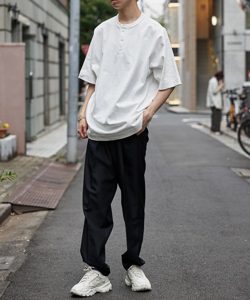 Healthknit(ヘルスニット)の「【Healthknit】Max Weight Henley S/S 半袖Tシャツ 51020 ※(Tシャツ/カットソー・メンズ・ネイビー/ホワイト/ライトグリーン/レッド/イエロー・L/XL/M)」の10枚目の写真