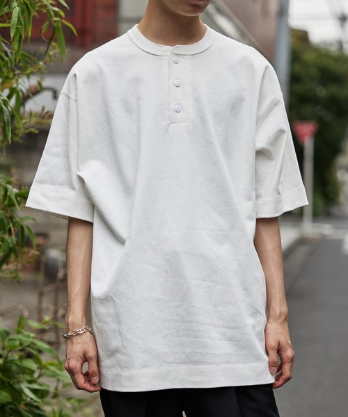 Healthknit(ヘルスニット)の「【Healthknit】Max Weight Henley S/S 半袖Tシャツ 51020 ※(Tシャツ/カットソー・メンズ・ネイビー/ホワイト/ライトグリーン/レッド/イエロー・L/XL/M)」の8枚目の写真
