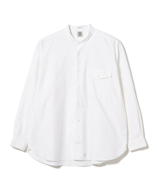 J.PRESS（ジェイプレス）の「J.PRESS × BEAMS LIGHTS / 別注 バンドカラー バギーフィット シャツ（シャツ/ブラウス・メンズ・ホワイト/サックスブルー・MEDIUM/LARGE）」の8枚目の写真