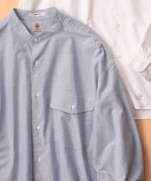 J.PRESS（ジェイプレス）の「J.PRESS × BEAMS LIGHTS / 別注 バンドカラー バギーフィット シャツ（シャツ/ブラウス・メンズ・ホワイト/サックスブルー・MEDIUM/LARGE）」の20枚目の写真