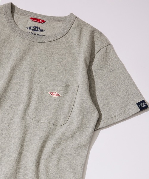 BALL(ボール)の「【BALL】50501 ヘビーウエイト天竺 Tシャツ(Tシャツ/カットソー・メンズ・グレー/ブラウン/ブルー/ライトグリーン/パープル/ホワイト/イエロー/ネイビー/ブラック/グリーン/サックスブルー/チャコールグレー/バーガンディー/モカ・L/M/LL)」の4枚目の写真