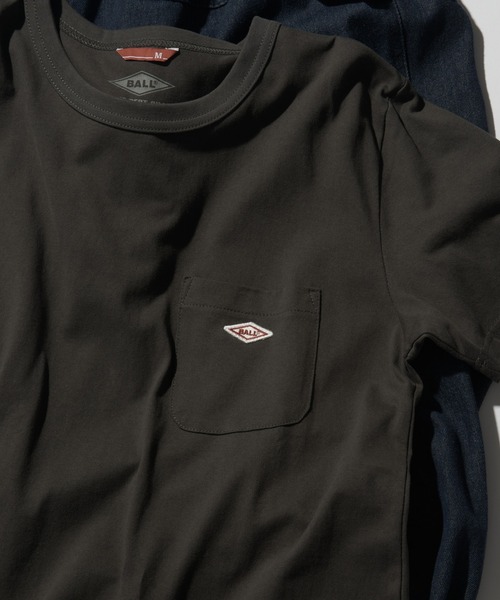 BALL(ボール)の「【BALL】50501 ヘビーウエイト天竺 Tシャツ(Tシャツ/カットソー・メンズ・グレー/ブラウン/ブルー/ライトグリーン/パープル/ホワイト/イエロー/ネイビー/ブラック/グリーン/サックスブルー/チャコールグレー/バーガンディー/モカ・L/M/LL)」の1枚目の写真